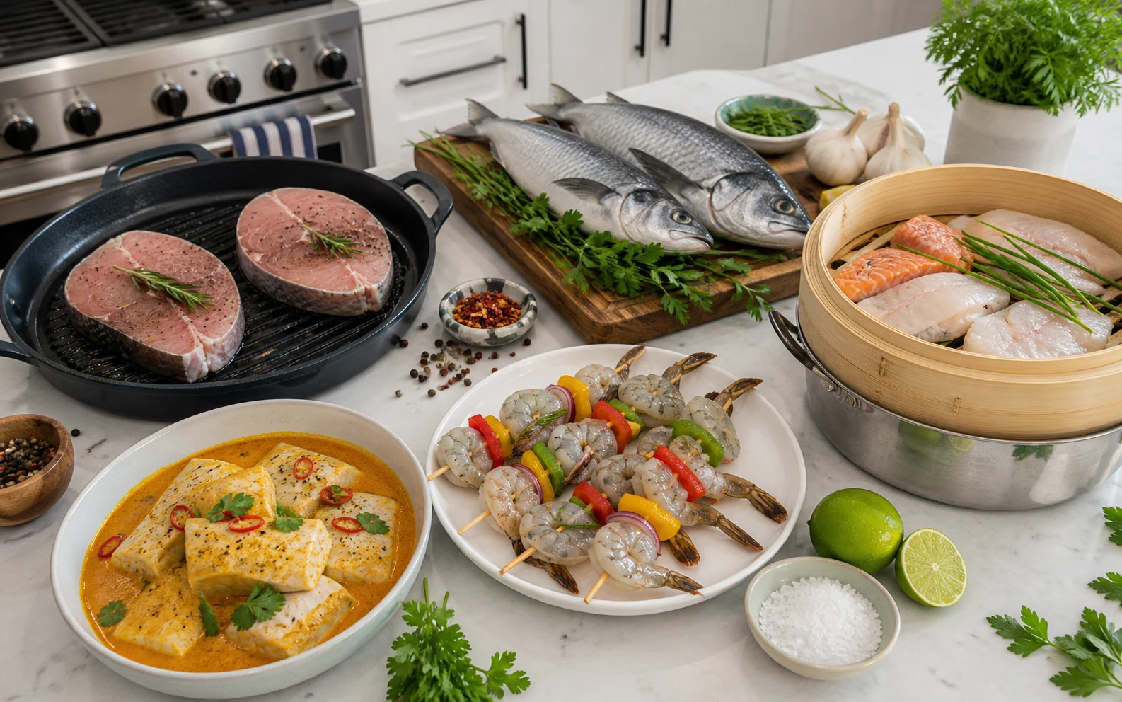 Best Seafood for Curry, Frying, Grilling, and Steaming - Choose by Cooking Method