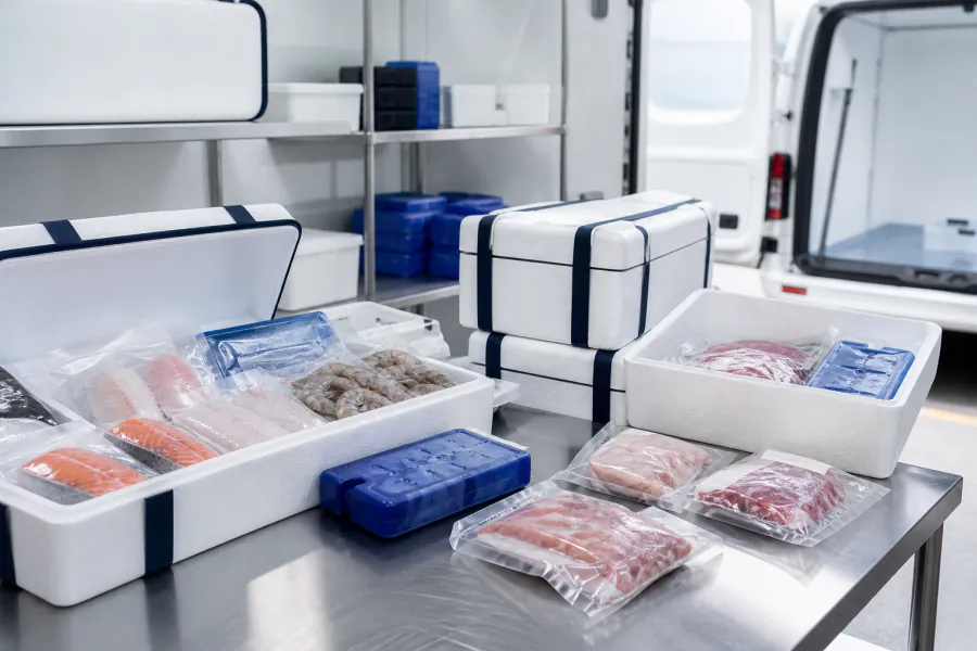 Cold-chain delivery boxes and chilled packed orders